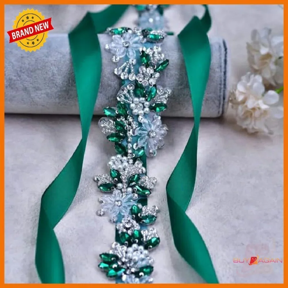 Handmade Crystal Rhinestone Bridal Belt Wedding Sash Formal Dress Accessory